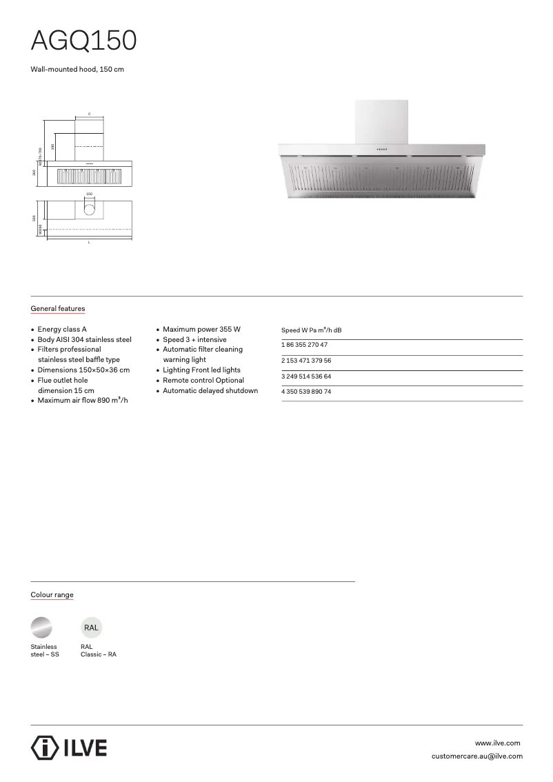 First page image of the manual for AGQ150