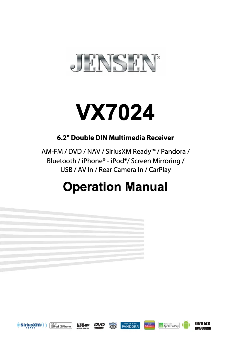 First page image of the manual for VX7024