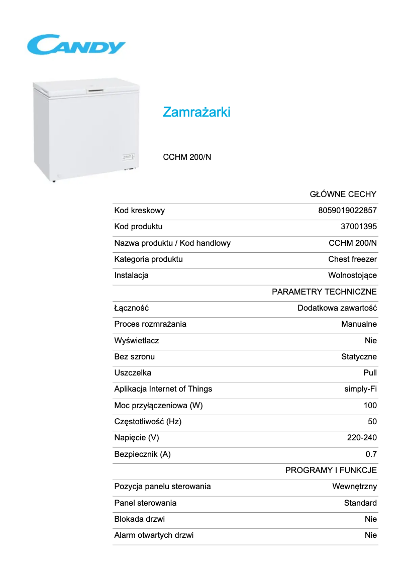 First page image of the manual for CCHM 200/N