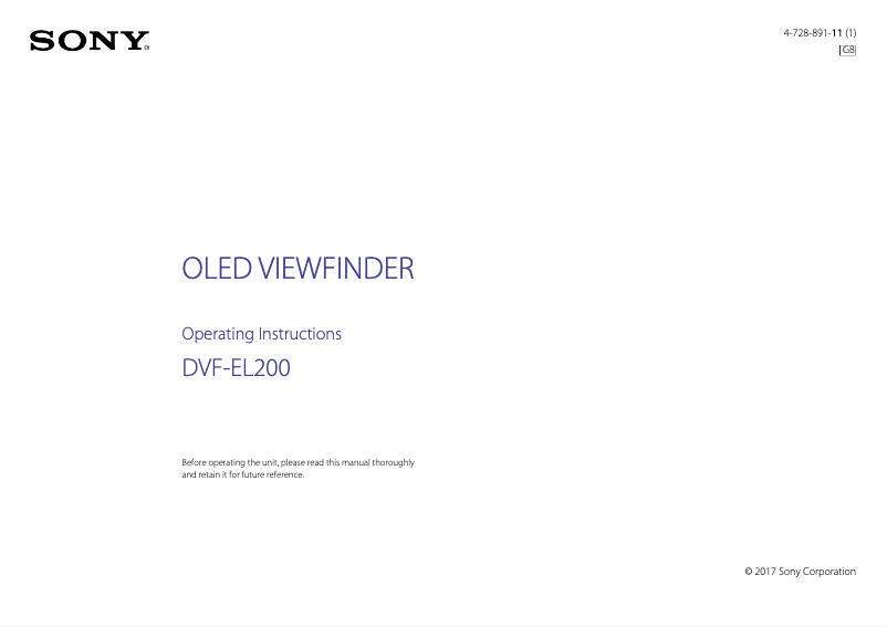 First page image of the manual for DVF-EL200