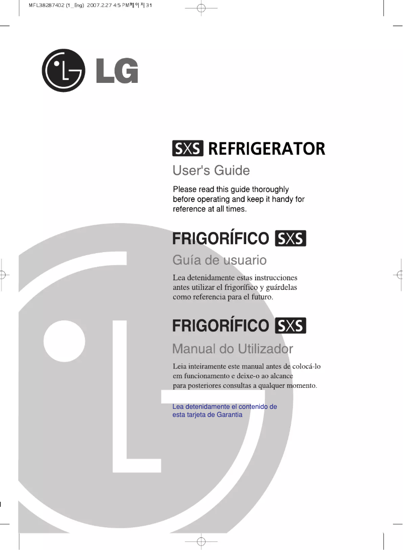 First page image of the manual for GR-B2276EXR