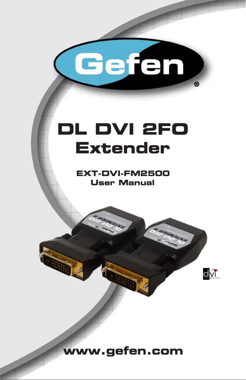 Page 1 of the manual User Manual Gefen EXT-DVI-FM2500