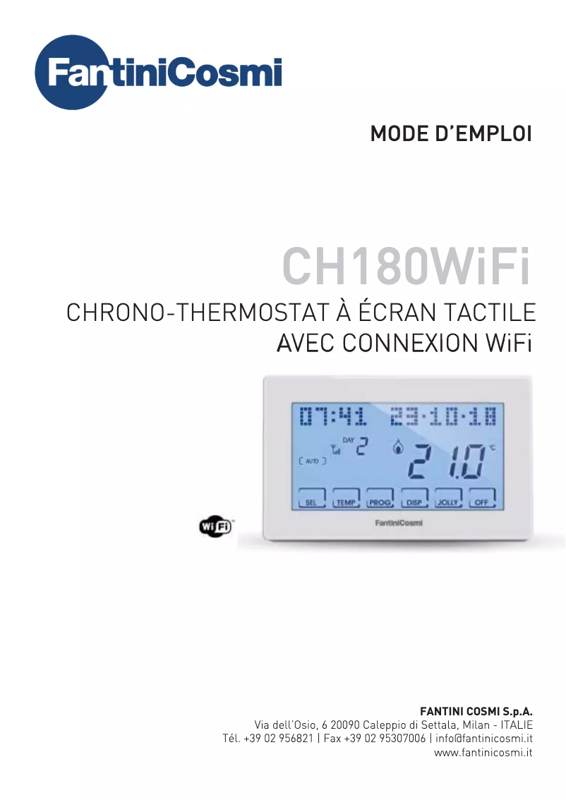 Page 1 of the manual User Manual Fantini Cosmi Intellicomfort CH180WIFI