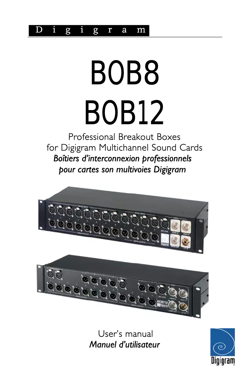 Page 1 of the manual User Manual Digigram BOB12