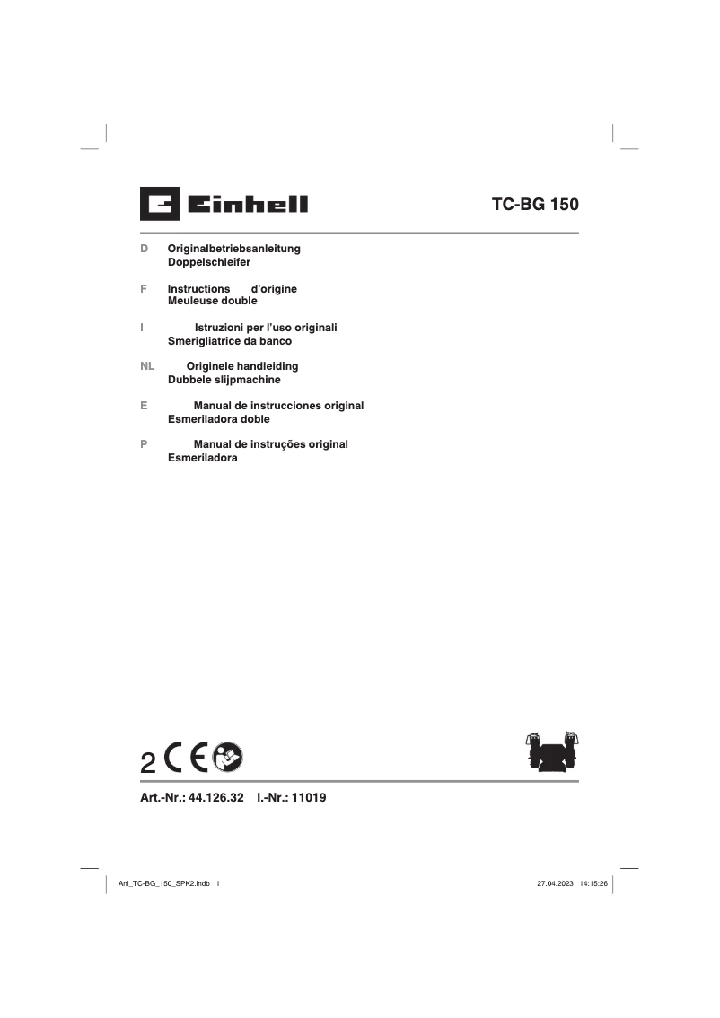 First page image of the manual for TC-BG 150