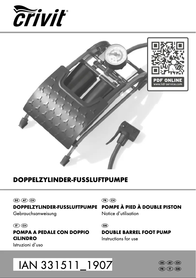 Page 1 of the manual User Manual Crivit IAN 311336