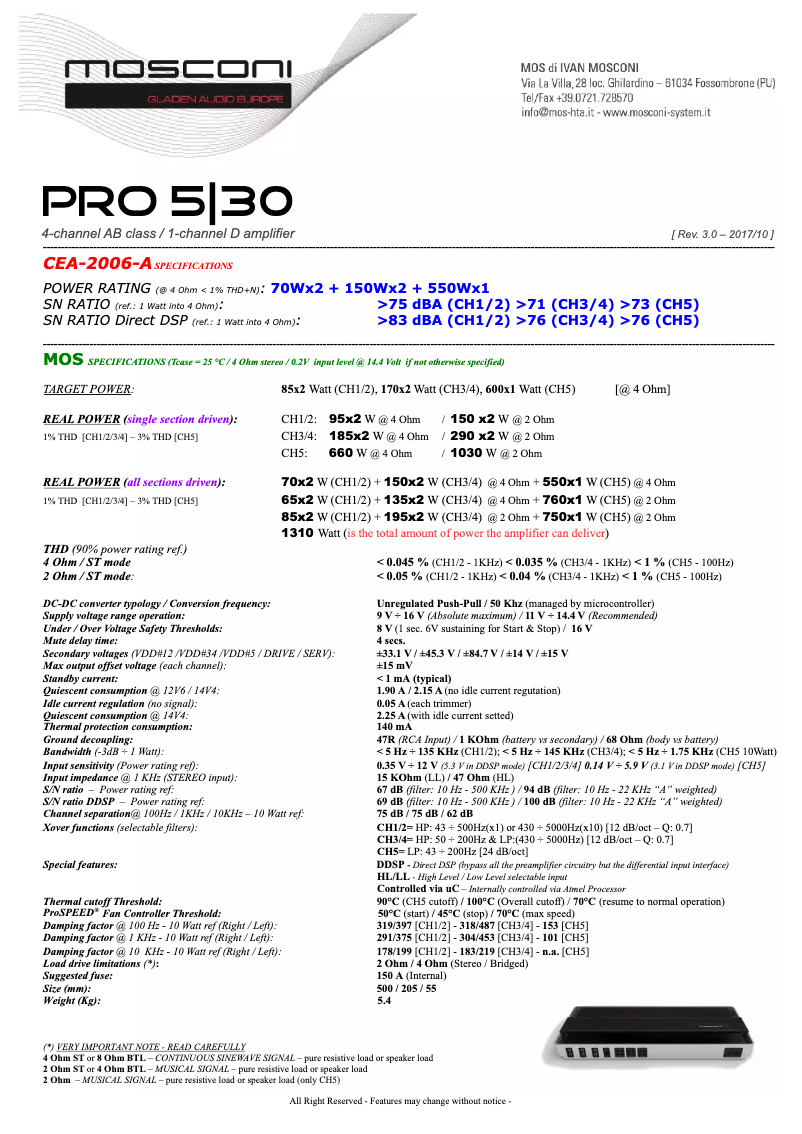 First page image of the manual for Gladen Pro 5/30