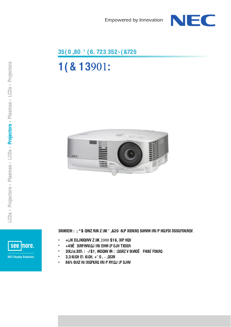 First page image of the manual for NP901W