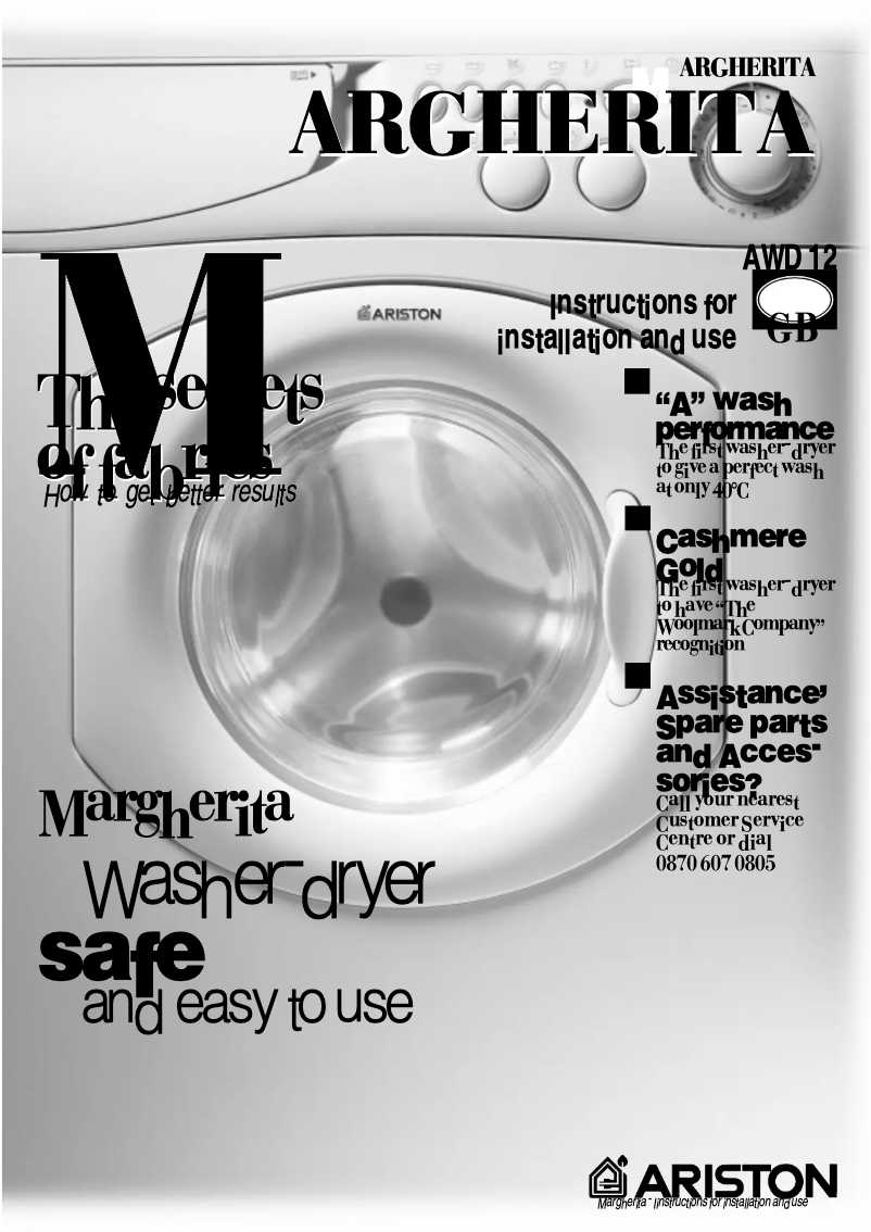 Page 1 of the manual User Manual Ariston Thermo AWD12