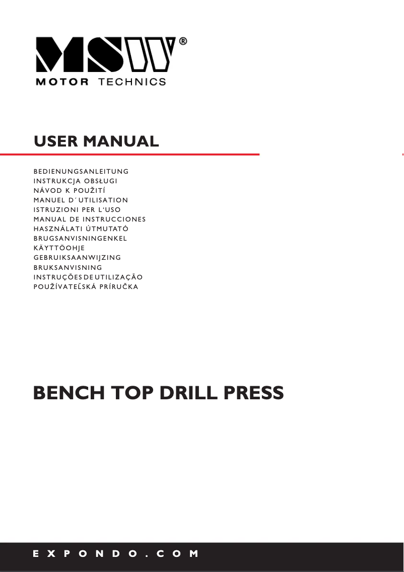 First page image of the manual for MSW-TBBD-1500AT