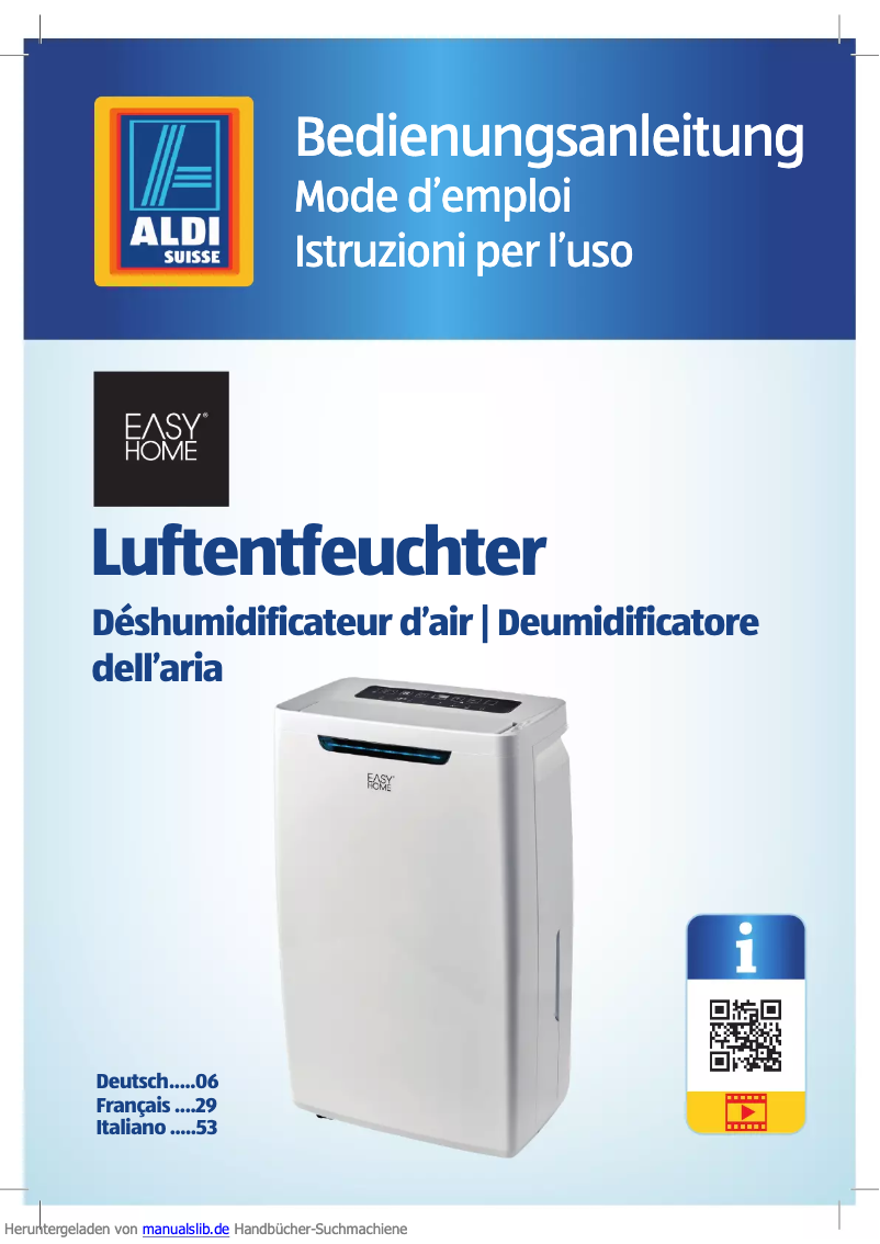 Page 1 of the manual User Manual Easy Home LE 2017