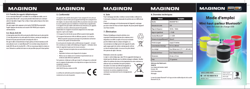 Page 1 of the manual User Manual Maginon BS-5