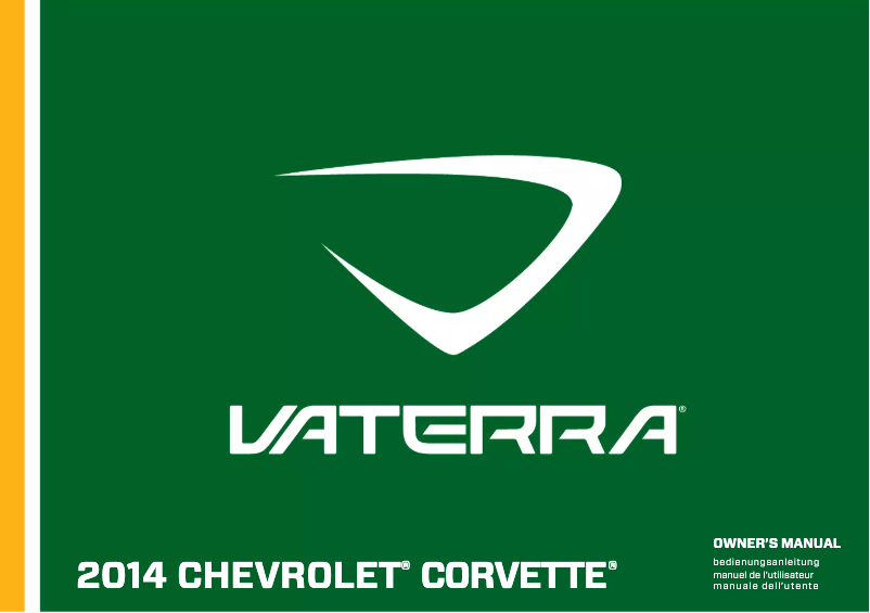 Page 1 of the manual User Manual Vaterra 2014 Chevrolet Corvette V100-S