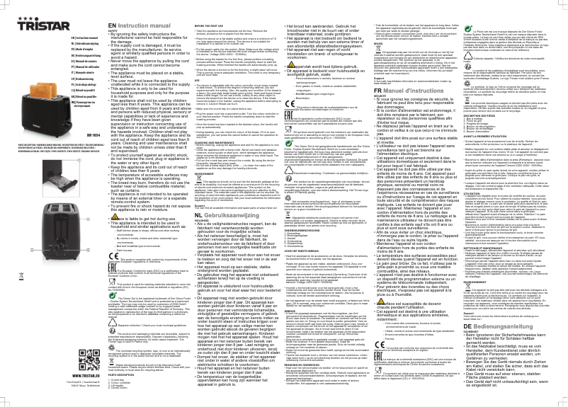 Page 1 of the manual User Manual TriStar BR-1054