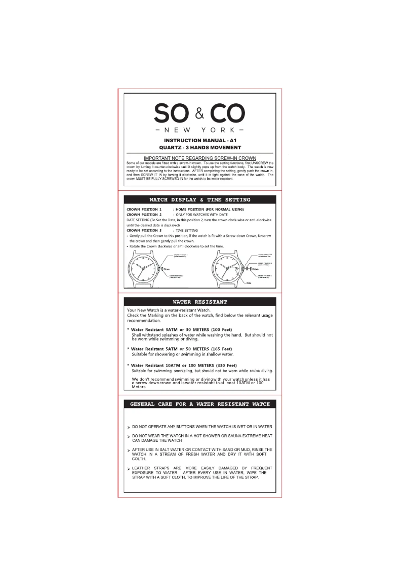 Page 1 of the manual User Manual So & Co Madison 5203