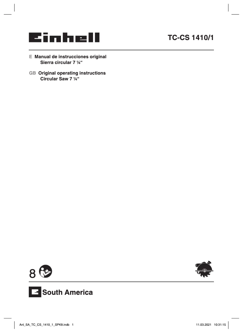 First page image of the manual for TC-CS 1410/1