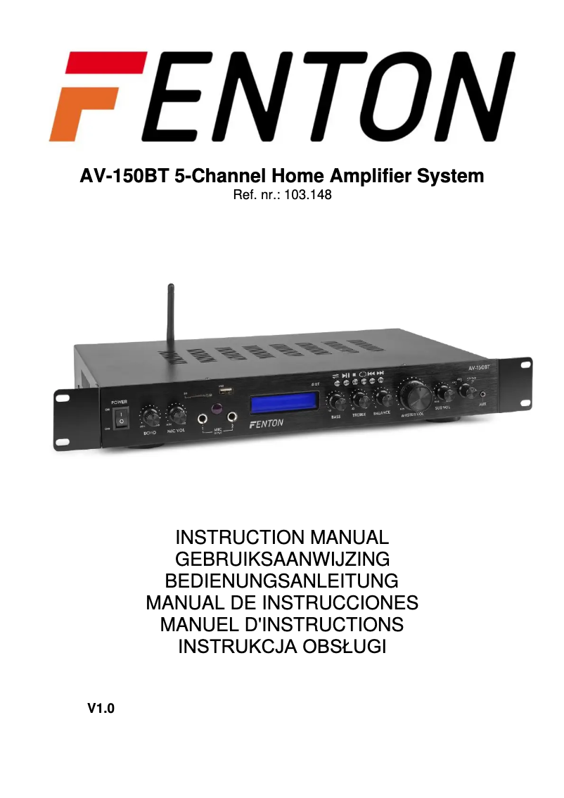Page 1 of the manual User Manual Fenton AV-150BT