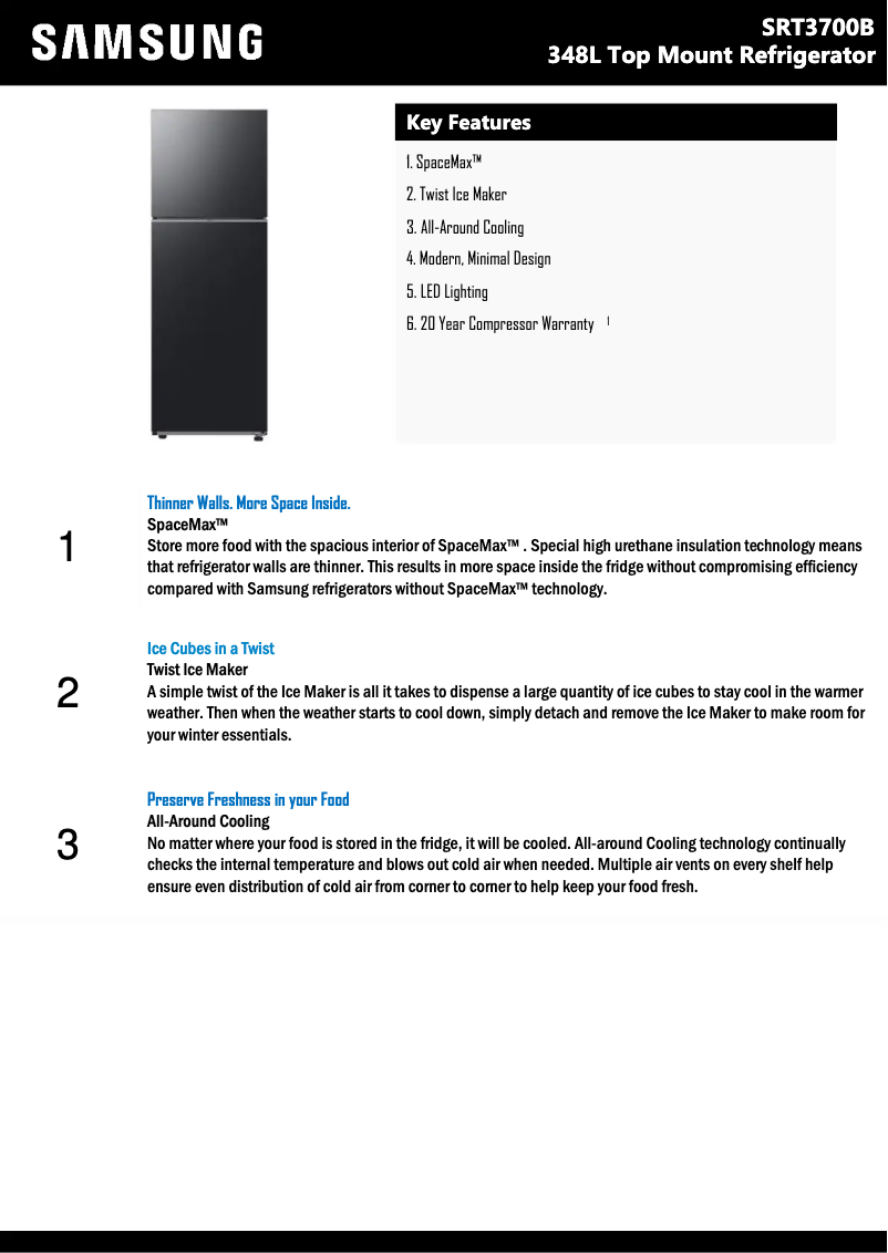 First page image of the manual for SRT3700B