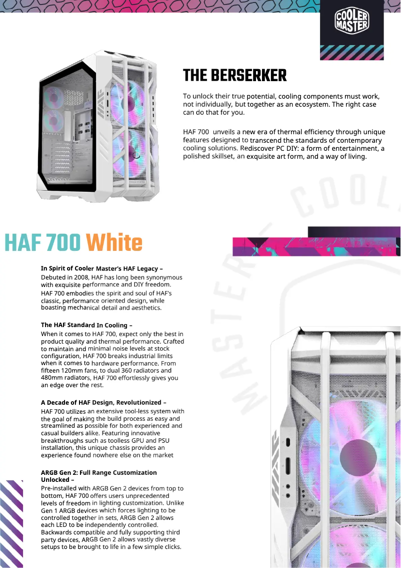 First page image of the manual for HAF 700