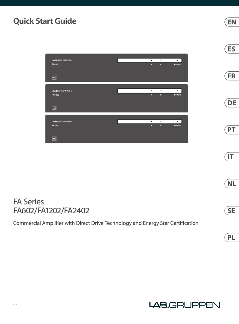 First page image of the manual for FA1202