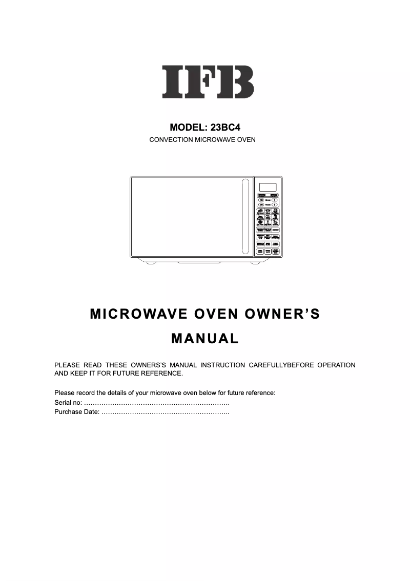 Page 1 of the manual User Manual IFB 23BC4