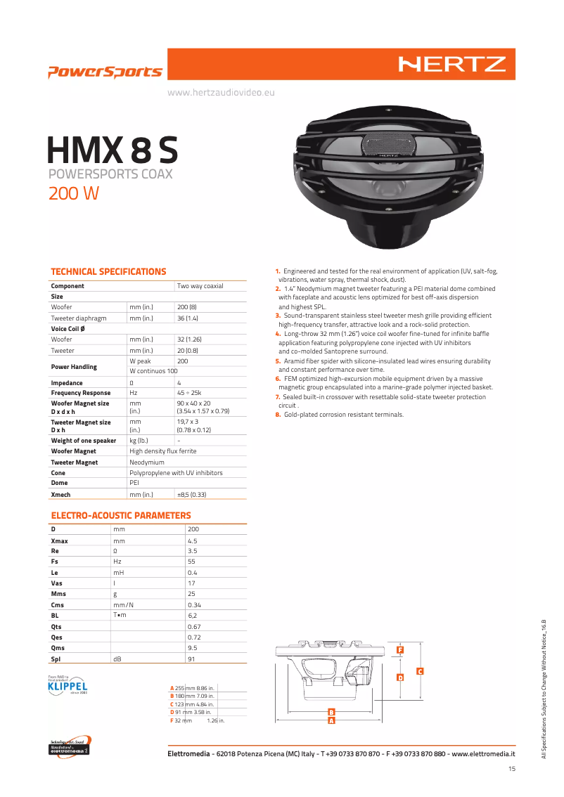 Image de la première page du manuel de l'appareil HMX 8 S