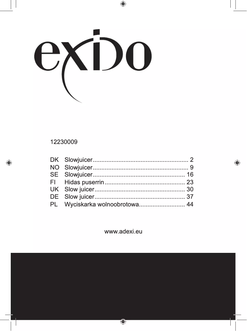 First page image of the manual for 12230009