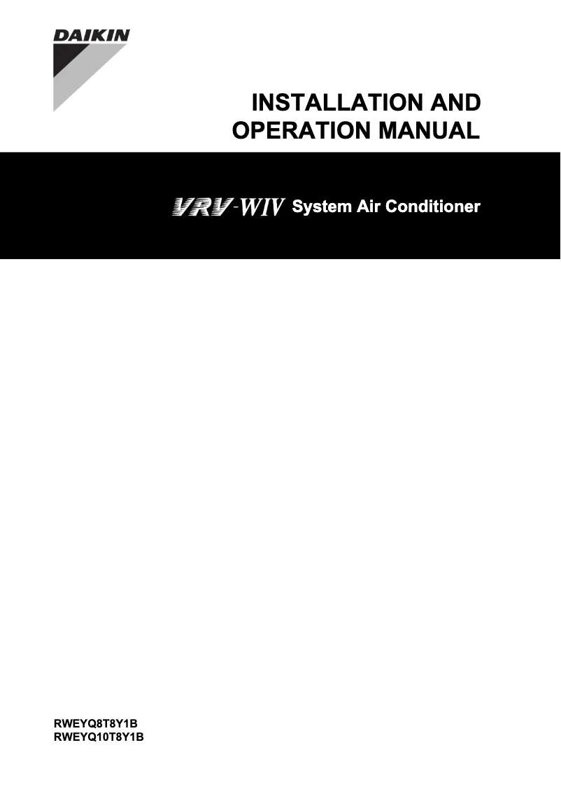 First page image of the manual for RWEYQ10T8Y1B