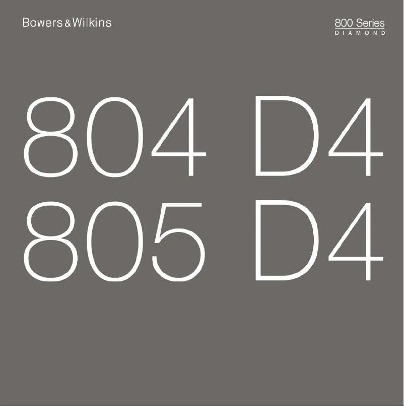 First page image of the manual for 804 D4