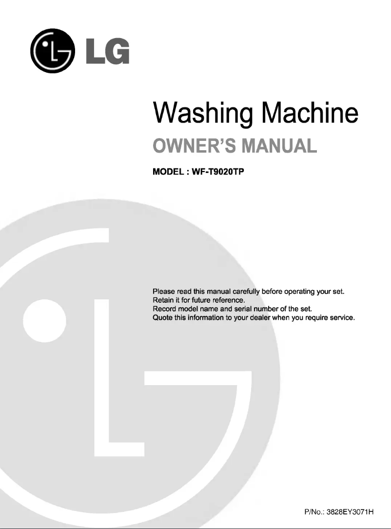 First page image of the manual for WF-T8510TPT