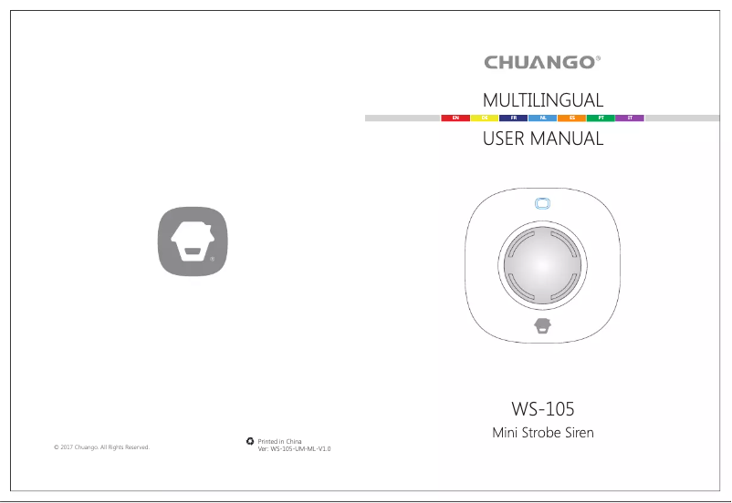 Page 1 of the manual User Manual Chuango WS-105