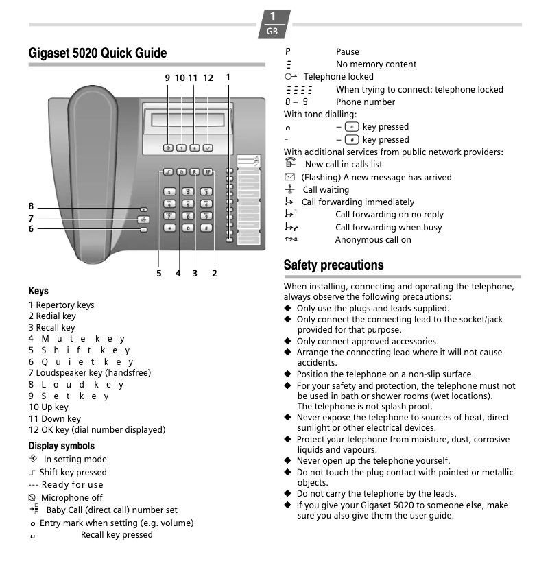 First page image of the manual for Euroset 5020