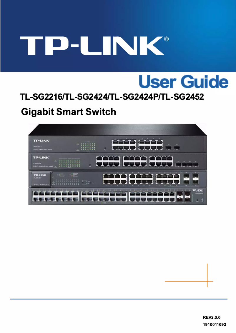 First page image of the manual for TL-SG2452