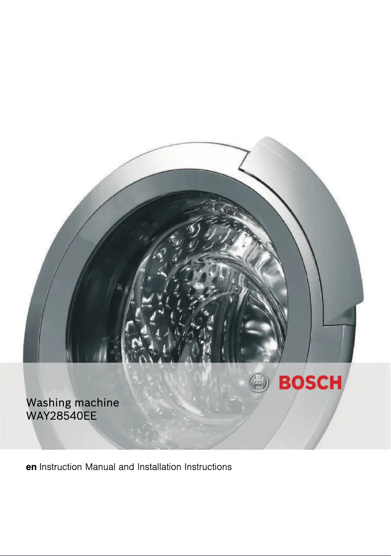 Page 1 of the manual User Manual Bosch WAY28540EE