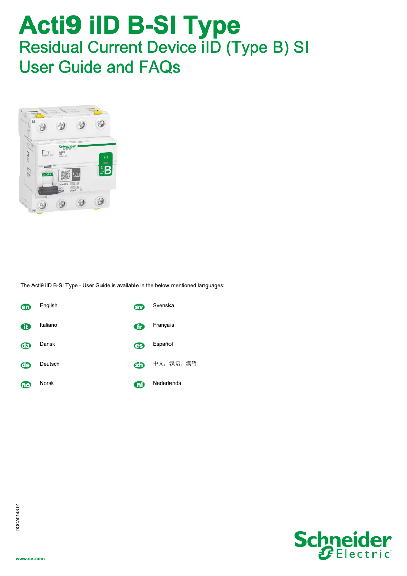 Page 1 of the manual User Manual Schneider VW3A7751