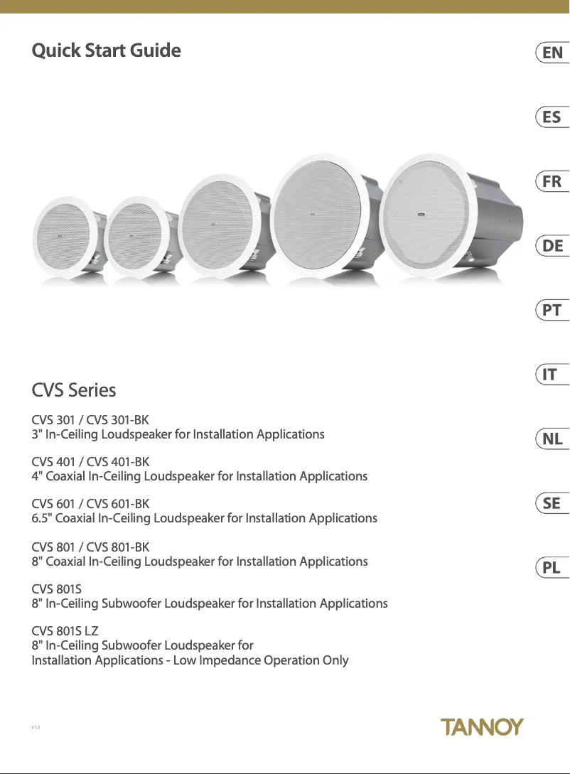 First page image of the manual for CVS 401