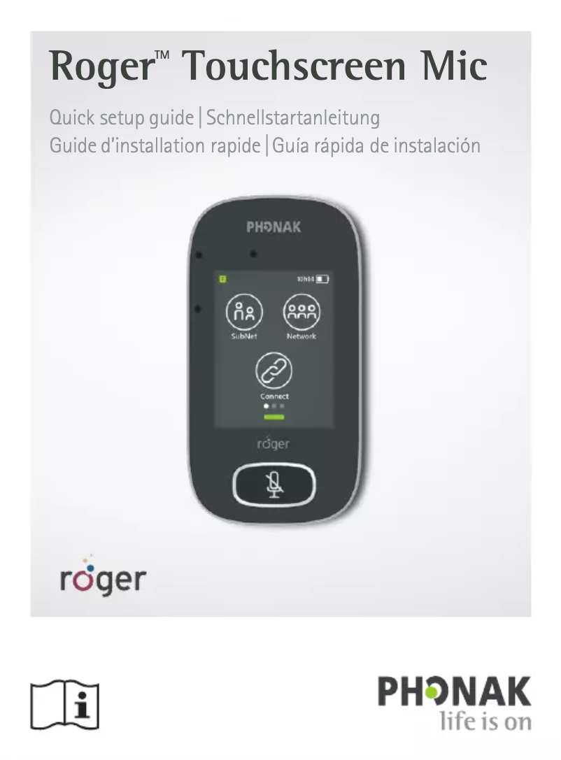 First page image of the manual for Roger Touchscreen Mic