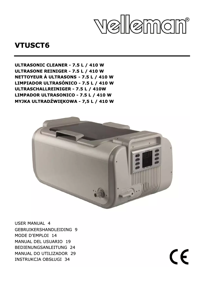 First page image of the manual for VTUSCT6