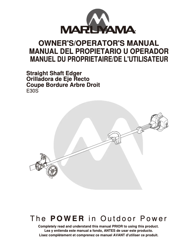 First page image of the manual for E30S