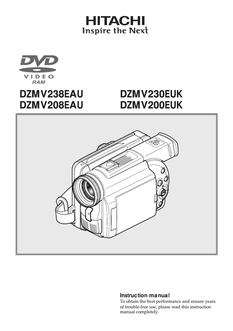 Image de la première page du manuel de l'appareil DZ-MV230EUK