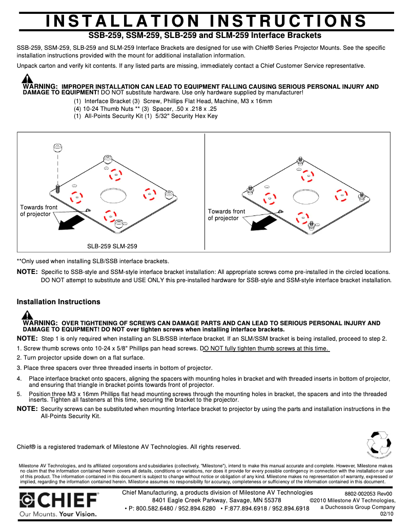 First page image of the manual for RSMA259