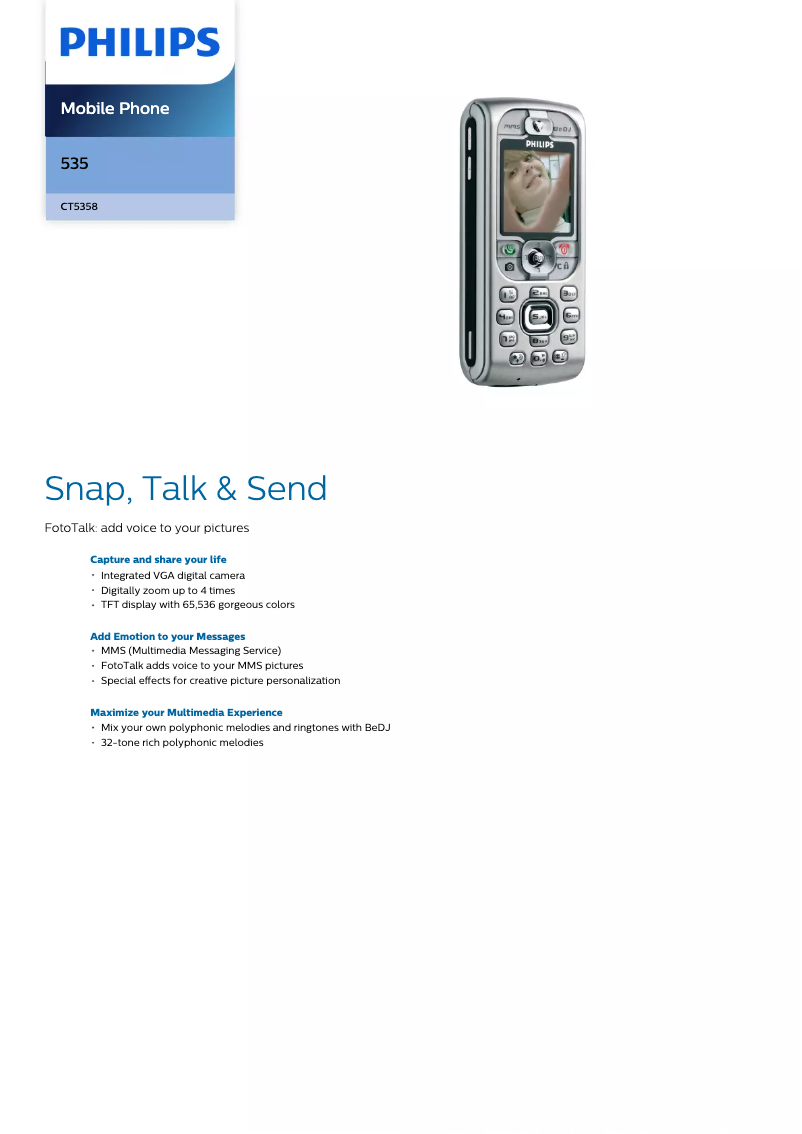 Page 1 of the manual Brochure Philips CT5358