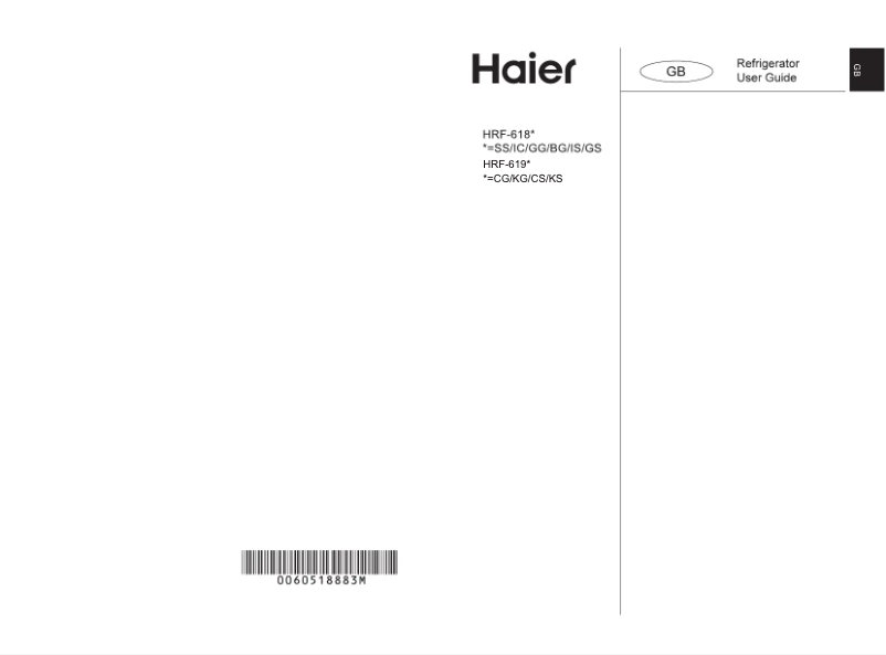 Page 1 of the manual User Manual Haier HRF-619KS