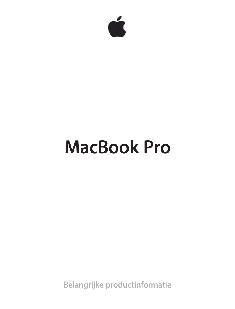 First page image of the manual for MacBook Pro 13,3" Retina MD212N/A