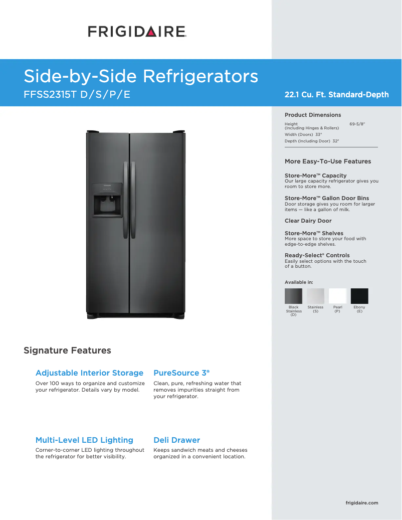 First page image of the manual for FFSS2615TD