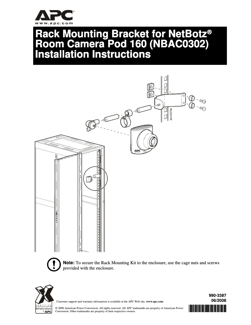First page image of the manual for NetBotz NBAC0302