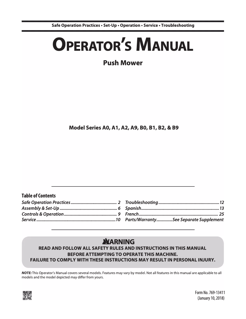 Page 1 de la notice Manuel utilisateur Remington RM110