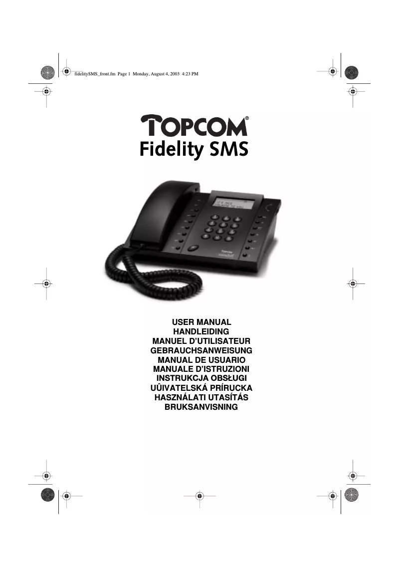 First page image of the manual for Fidelity sms