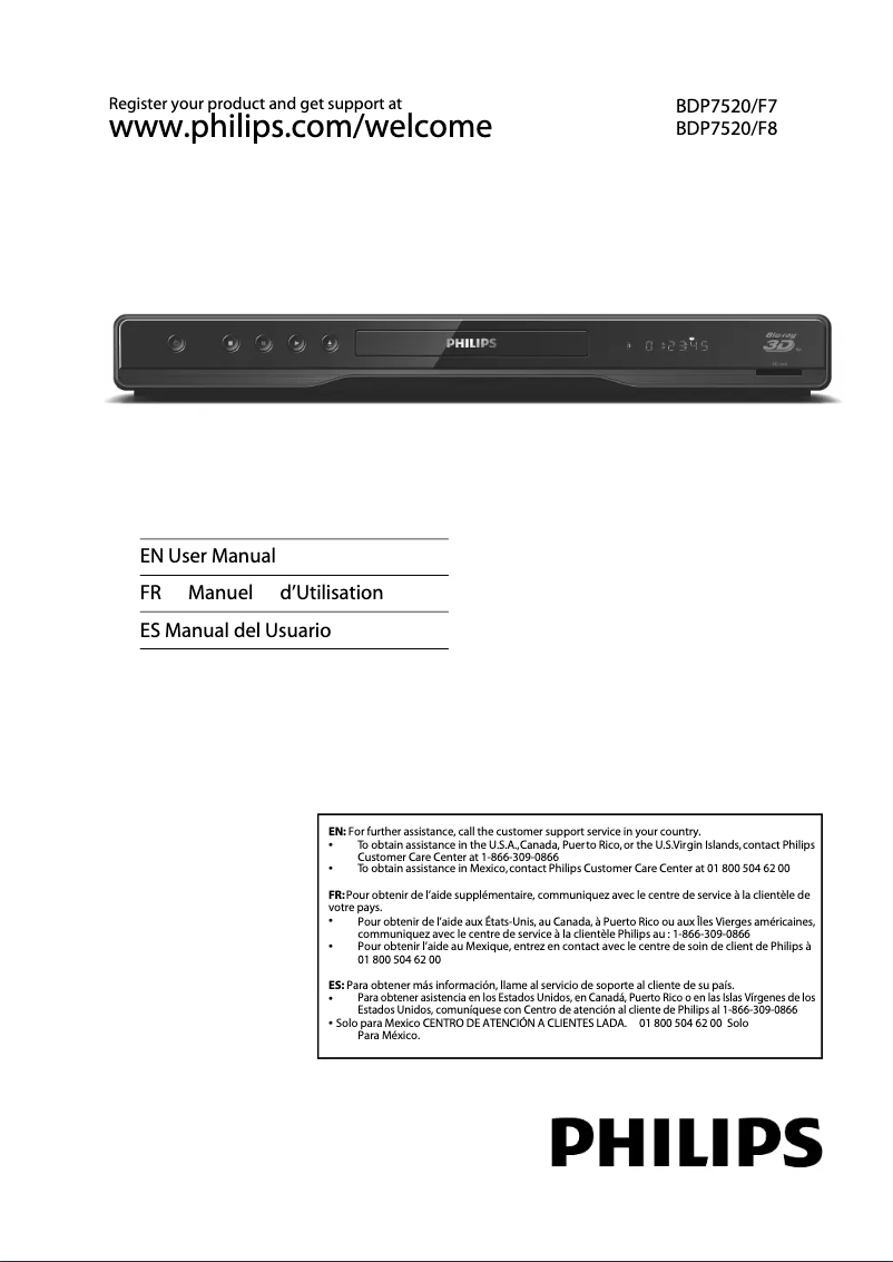 First page image of the manual for BDP7520