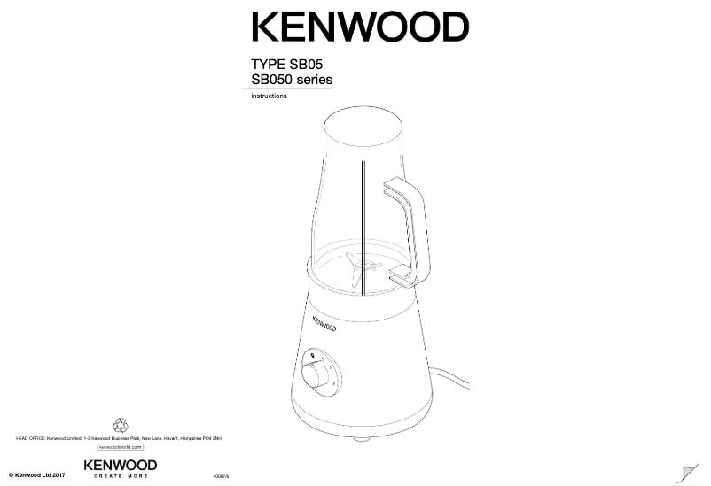 Page 1 of the manual User Manual Kenwood SB056